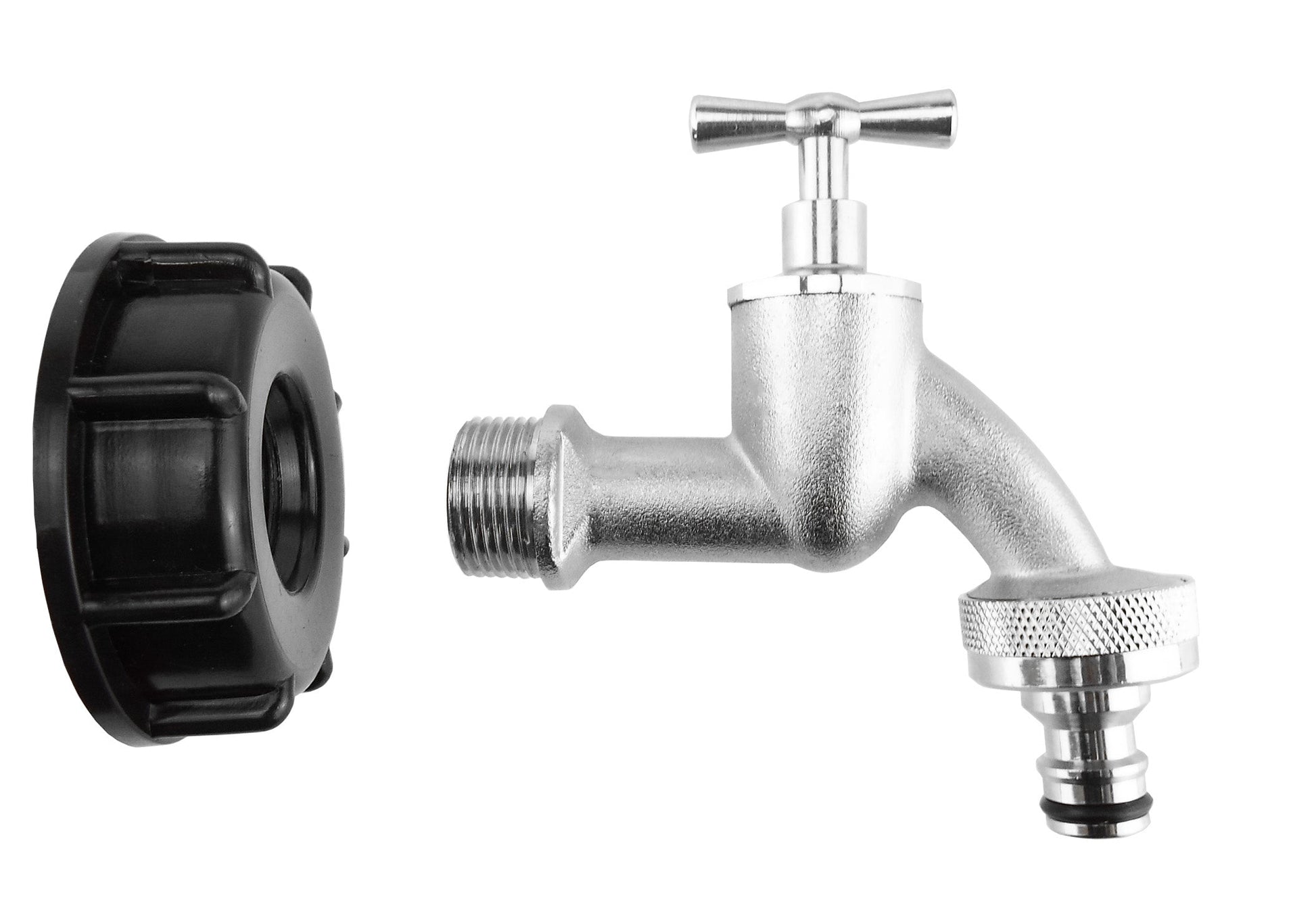 IBC 2” S60X6 Cap with Quick Connect Nickle Plated Bib Tap ¾” BSP - Best4Trade-Retail
