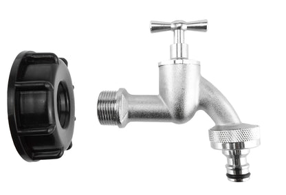 IBC 2” S60X6 Cap with Quick Connect Nickle Plated Bib Tap ¾” BSP - Best4Trade-Retail