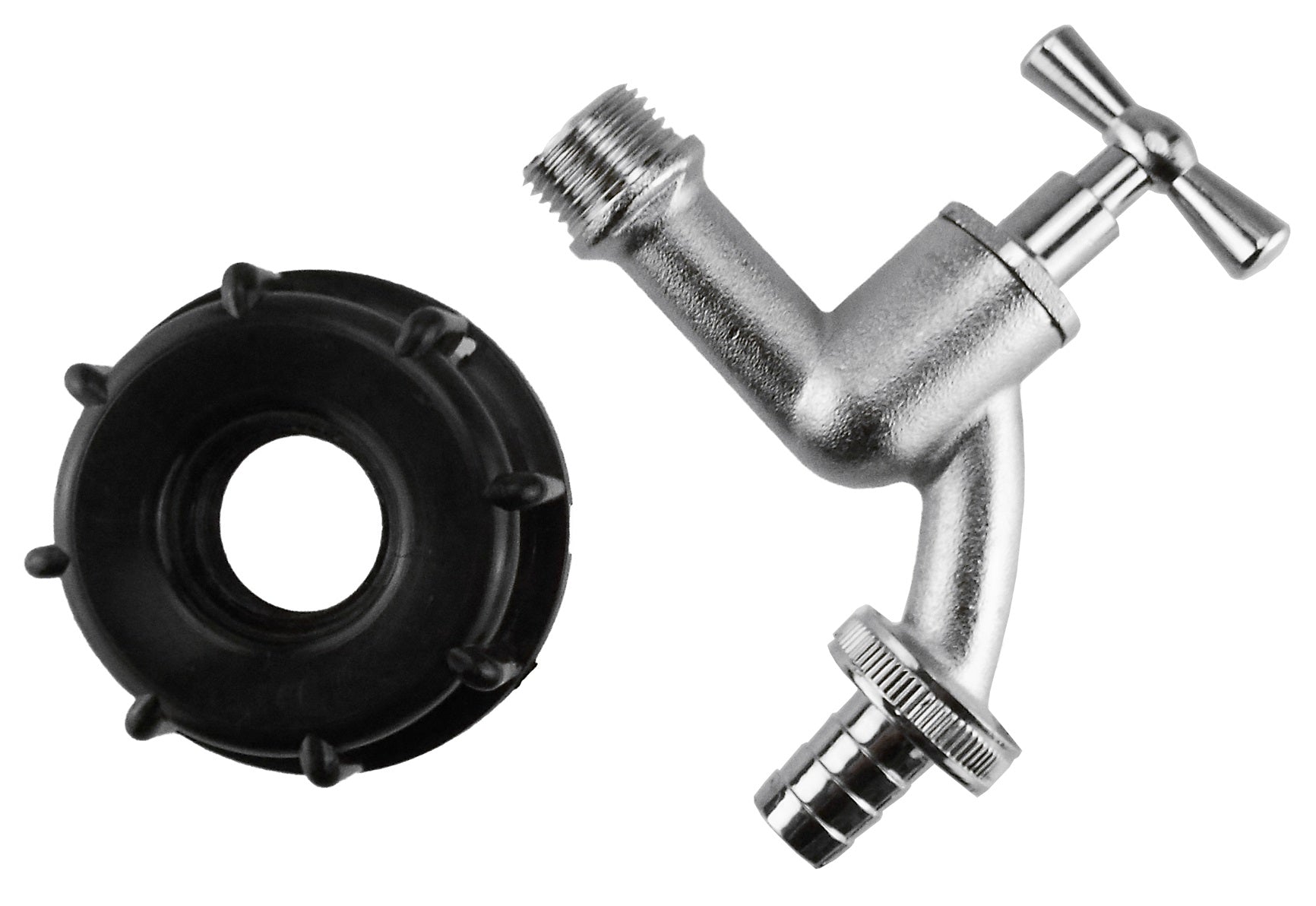 IBC 2” S60X6 Cap with Nickle Plated Bib Tap ¾” Barb - Best4Trade-Retail