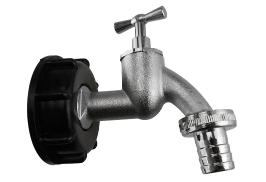 IBC 2” S60X6 Cap with Nickle Plated Bib Tap ¾” Barb - Best4Trade-Retail