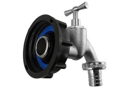 IBC 2” S60X6 Cap with Nickle Plated Bib Tap ¾” Barb - Best4Trade-Retail