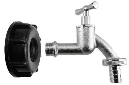 IBC 2” S60X6 Cap with Nickle Plated Bib Tap ½” Barb - Best4Trade-Retail