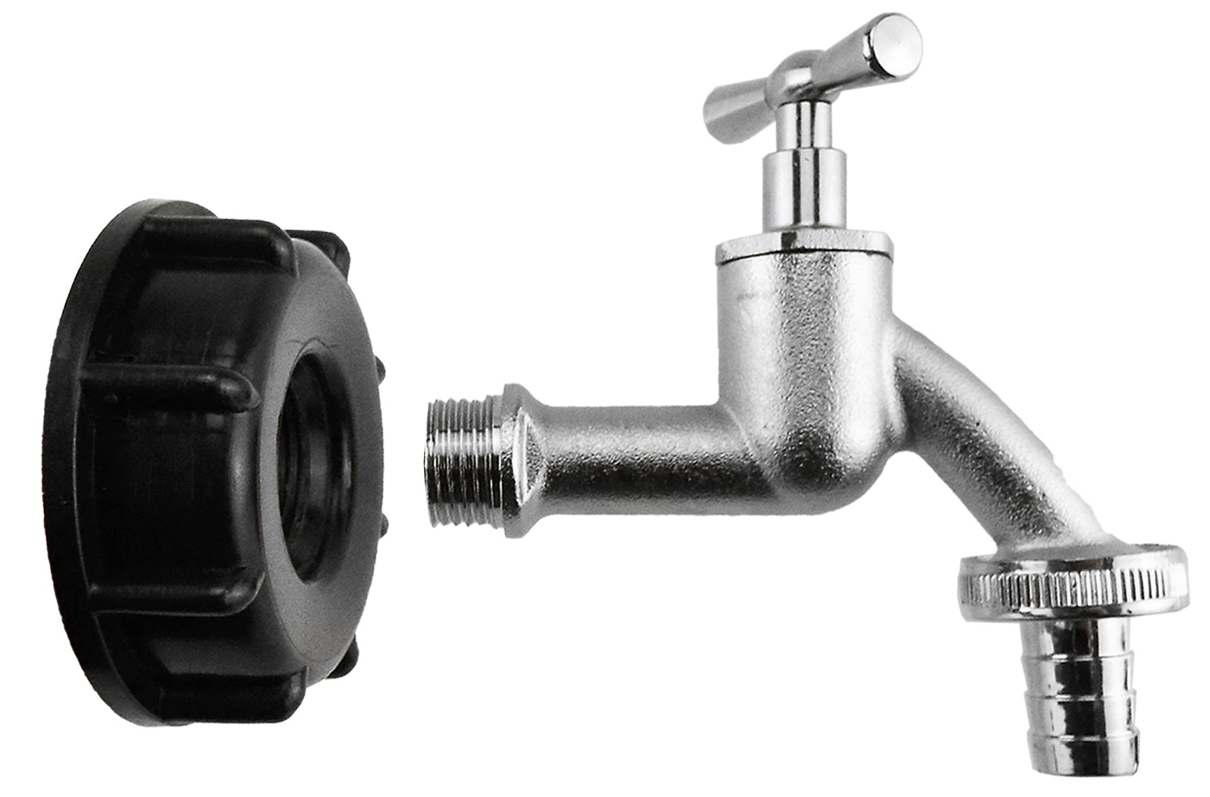 IBC 2” S60X6 Cap with Nickle Plated Bib Tap ¾” Barb - Best4Trade-Retail