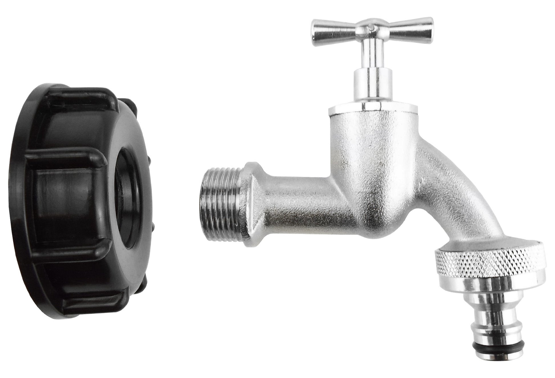 IBC 2” S60X6 Cap with Quick Connect Nickle Plated Bib Tap ½” BSP - Best4Trade-Retail