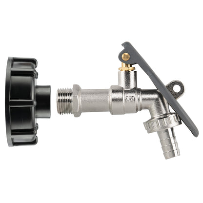 IBC 2" S60X6 - 1/2" BSP Cap with Lever Tap Hose Barb and Lever Lock - Best4Trade-Retail Garden watering