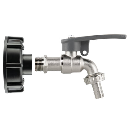 IBC 2" S60X6 - 1/2" BSP Cap with Lever Tap Hose Barb and Side Lock - Best4Trade-Retail Garden watering