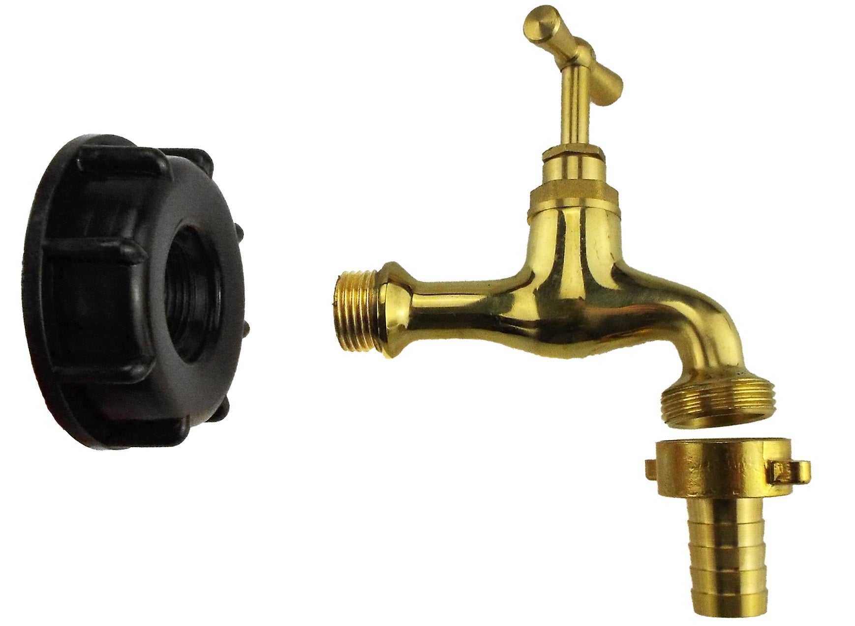 IBC 2” S60X6 Cap with Polished Brass Bib Tap 15mm Barb - Best4Trade-Retail