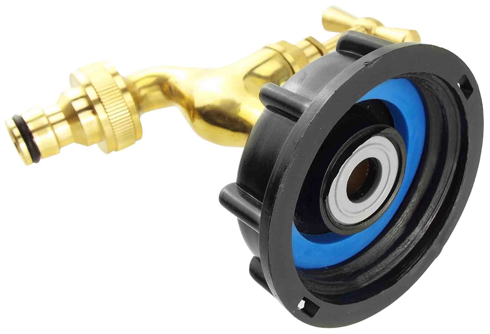 IBC 2” S60X6 Cap with Polished Brass Quick Connect Tap - Best4Trade-Retail