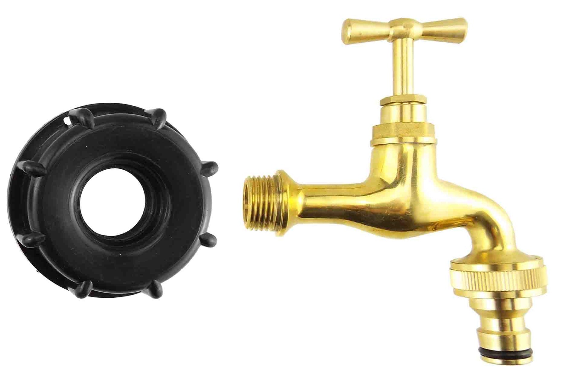 IBC 2” S60X6 Cap with Polished Brass Quick Connect Tap - Best4Trade-Retail