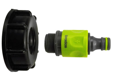 IBC 2” S60X6 Cap with ¾” BSP Threaded Hose Connector and Double Male Lime - Best4Trade-Retail