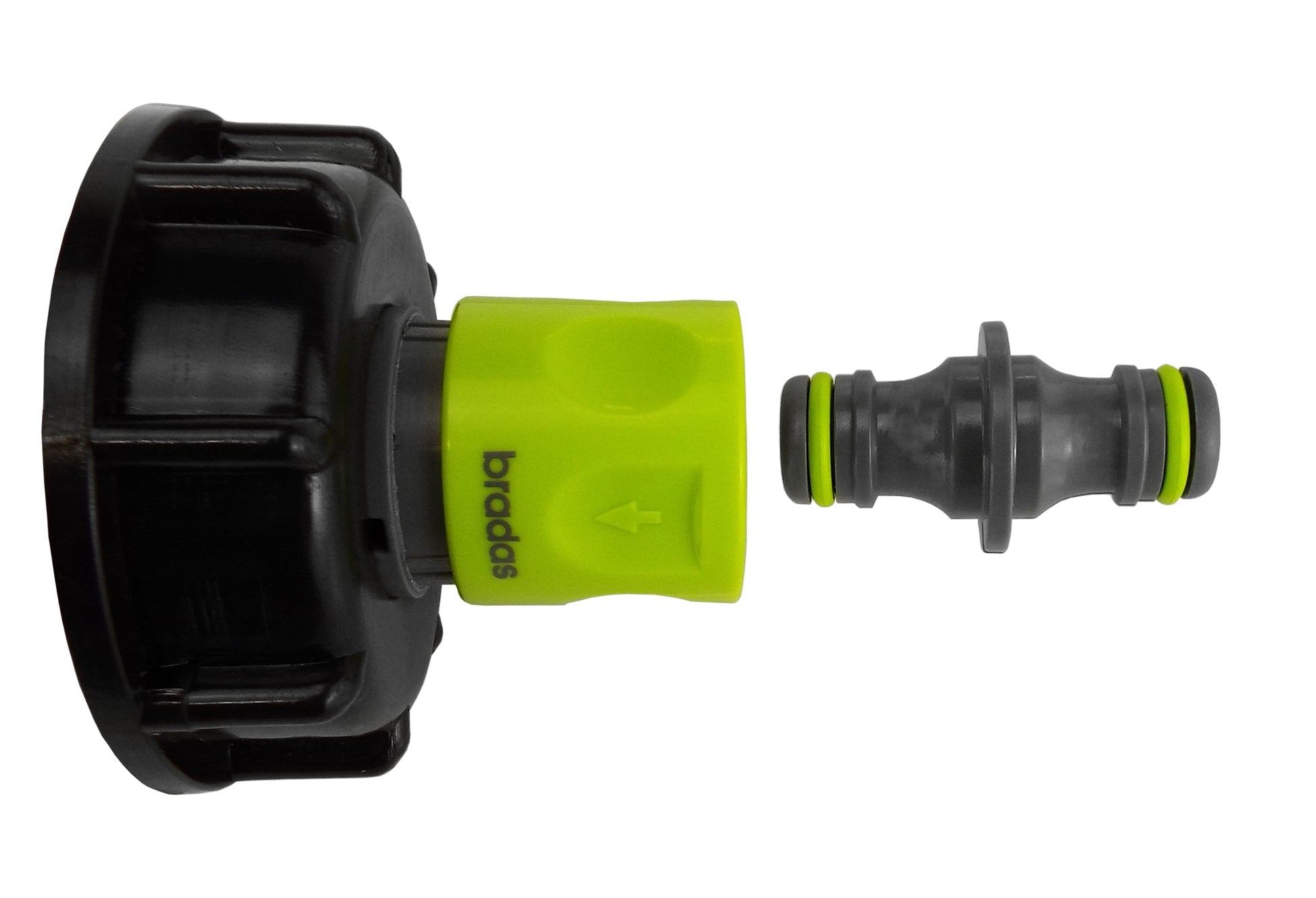 IBC 2” S60X6 Cap with ¾” BSP Threaded Hose Connector and Double Male Lime - Best4Trade-Retail