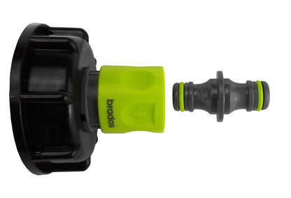 IBC 2” S60X6 Cap with ¾” BSP Threaded Hose Connector and Double Male Lime - Best4Trade-Retail