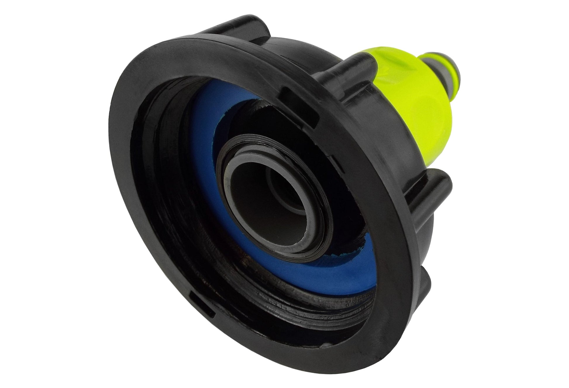 IBC 2” S60X6 Cap with ¾” BSP Threaded Hose Connector and Double Male Lime - Best4Trade-Retail