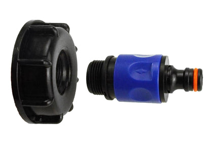 IBC 2” S60X6 Cap with ¾” BSP Threaded Hose Connector Blue and Double Male - Best4Trade-Retail