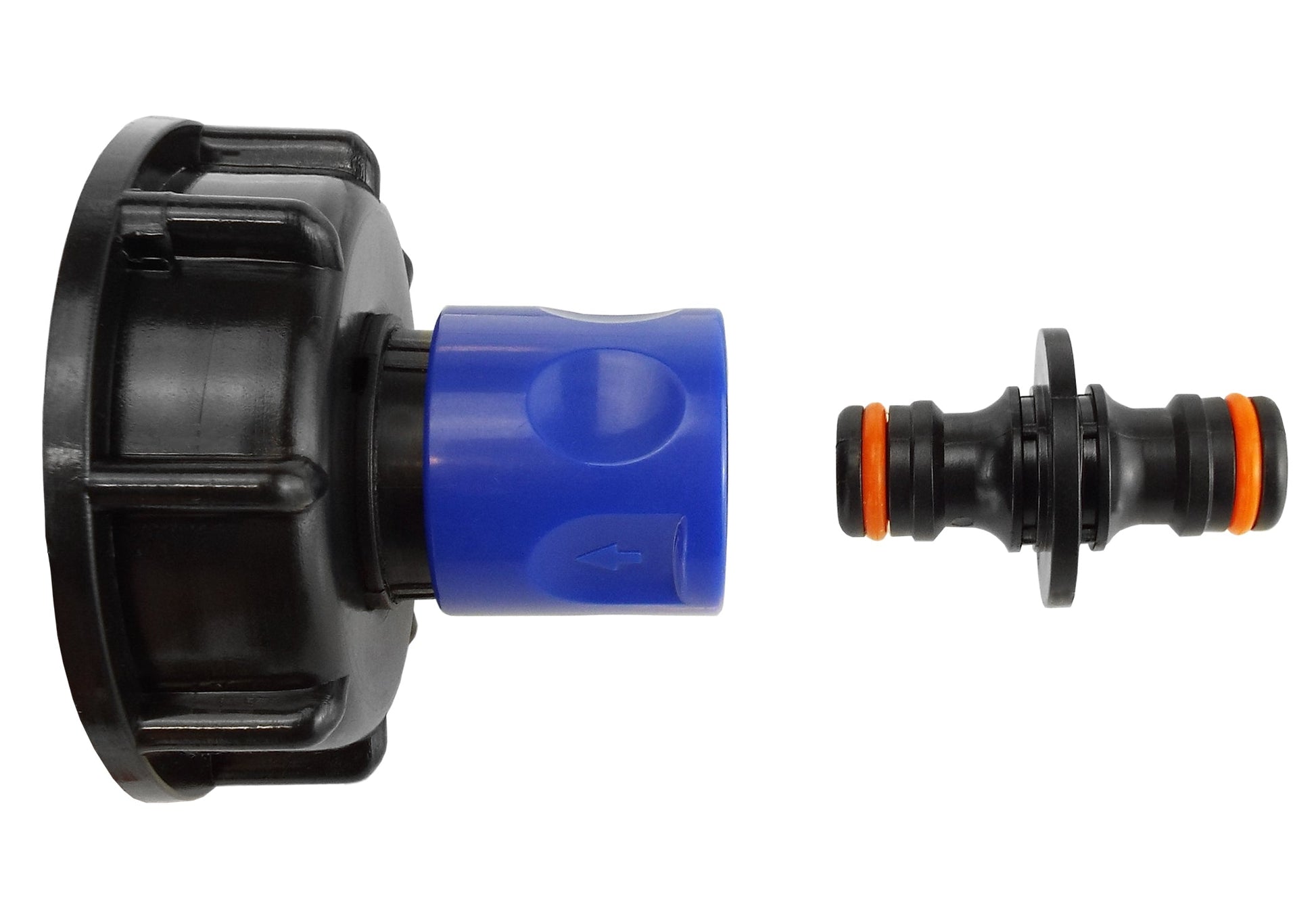IBC 2” S60X6 Cap with ¾” BSP Threaded Hose Connector Blue and Double Male - Best4Trade-Retail