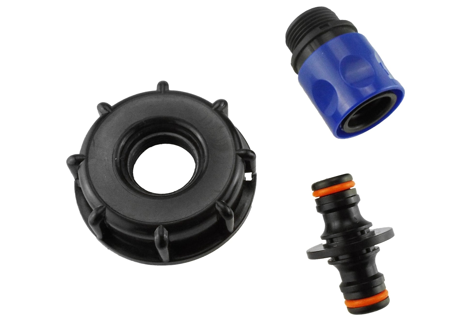 IBC 2” S60X6 Cap with ¾” BSP Threaded Hose Connector Blue and Double Male - Best4Trade-Retail