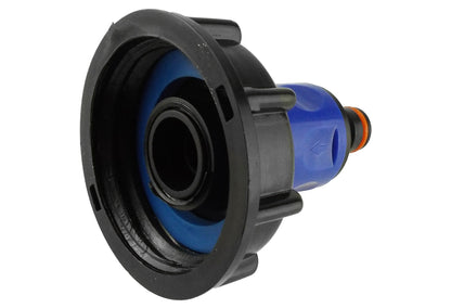 IBC 2” S60X6 Cap with ¾” BSP Threaded Hose Connector Blue and Double Male - Best4Trade-Retail
