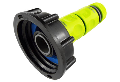 IBC 2” S60X6 Cap with Threaded Hose Fitting, Double Male and Hose Connector Lime - Best4Trade-Retail