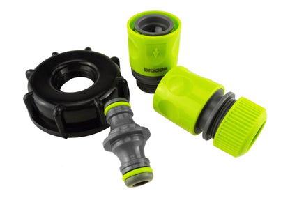 IBC 2” S60X6 Cap with Threaded Hose Fitting, Double Male and Hose Connector Lime - Best4Trade-Retail