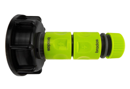 IBC 2” S60X6 Cap with Threaded Hose Fitting, Double Male and Hose Connector Lime - Best4Trade-Retail