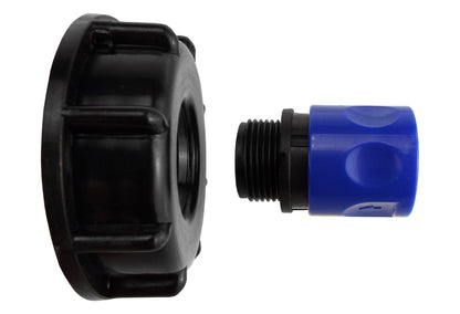 IBC 2” S60X6 Cap with ¾” BSP Threaded Hose Connector Blue - Best4Trade-Retail