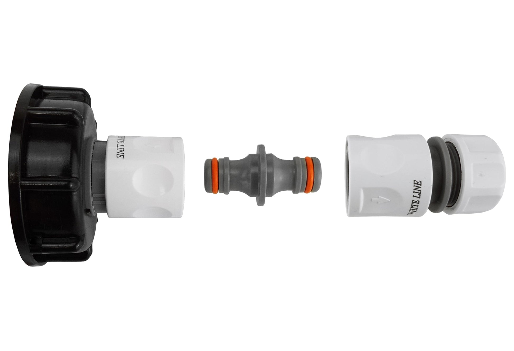 IBC 2” S60X6 Cap with Threaded Hose Fitting, Double Male and Hose Connector WL - Best4Trade-Retail