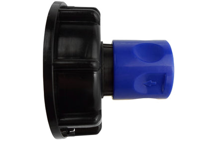 IBC 2” S60X6 Cap with ¾” BSP Threaded Hose Connector Blue - Best4Trade-Retail