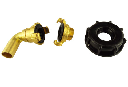 IBC 2” S60X6 Cap with Geka Type Fittings 19mm Barb Swivel Elbow