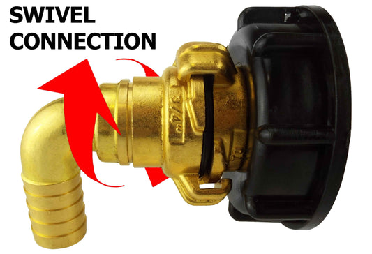 IBC 2” S60X6 Cap with Geka Type Fittings 13mm Barb Swivel Elbow - Best4Trade-Retail