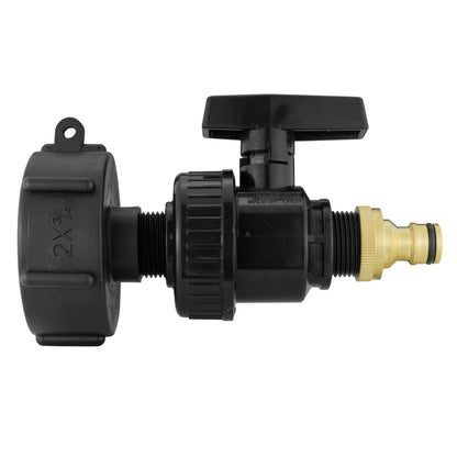 IBC 2” S60X6 Cap with Large Plastic Valve and Quick Connect Brass Fitting - Best4Trade-Retail