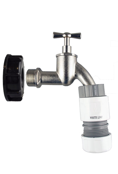 IBC 2” S60X6 Cap with Bib Tap and Max Flo Hose Connectors Set - Best4Trade-Retail