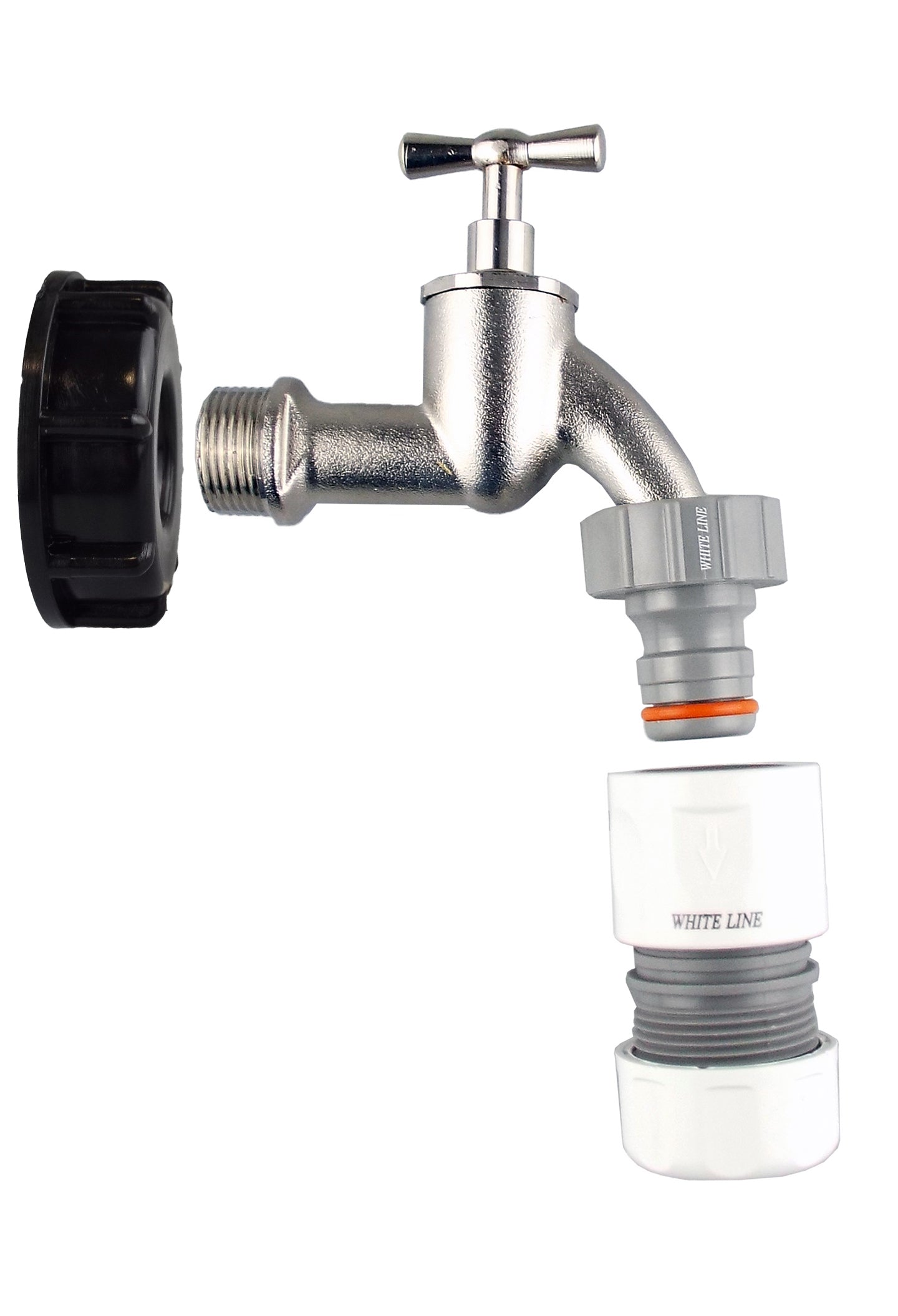 IBC 2” S60X6 Cap with Bib Tap and Max Flo Hose Connectors Set - Best4Trade-Retail