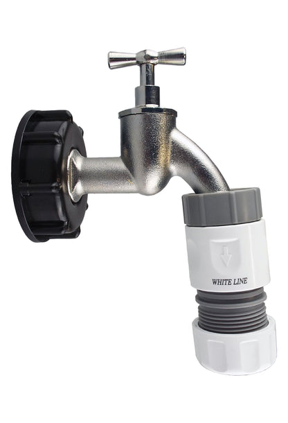 IBC 2” S60X6 Cap with Bib Tap and Max Flo Hose Connectors Set - Best4Trade-Retail