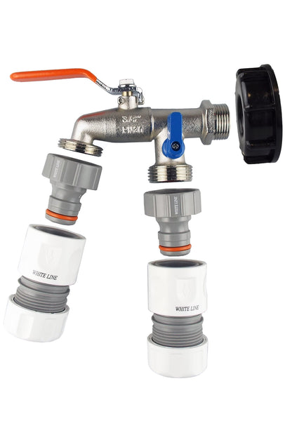 IBC 2” S60X6 Cap with Double Lever Tap and Max Flo Hose Connectors Set - Best4Trade-Retail