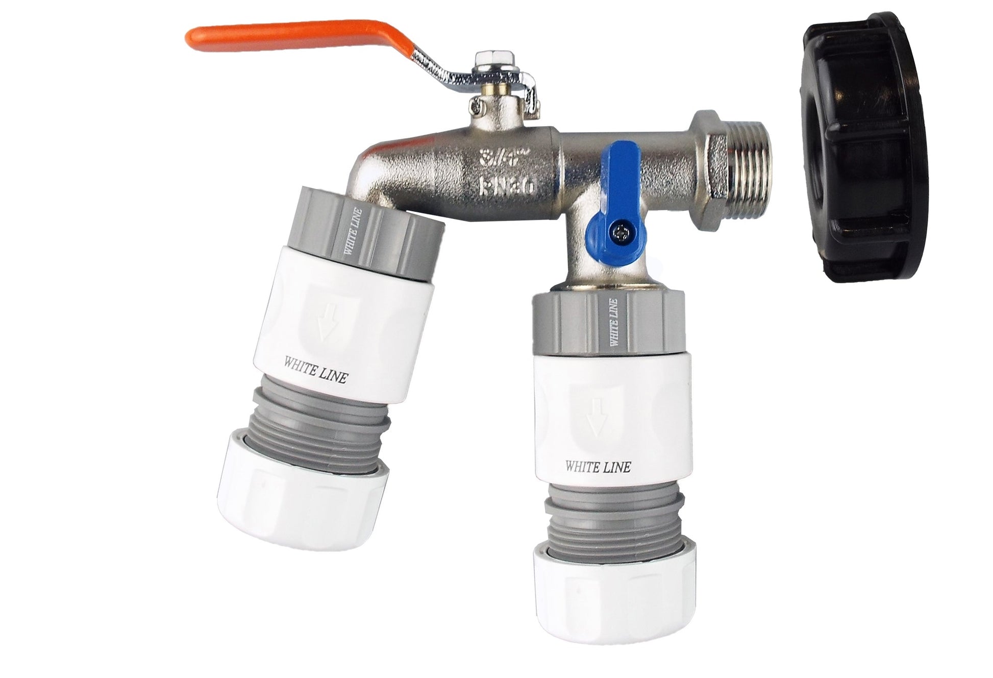 IBC 2” S60X6 Cap with Double Lever Tap and Max Flo Hose Connectors Set - Best4Trade-Retail