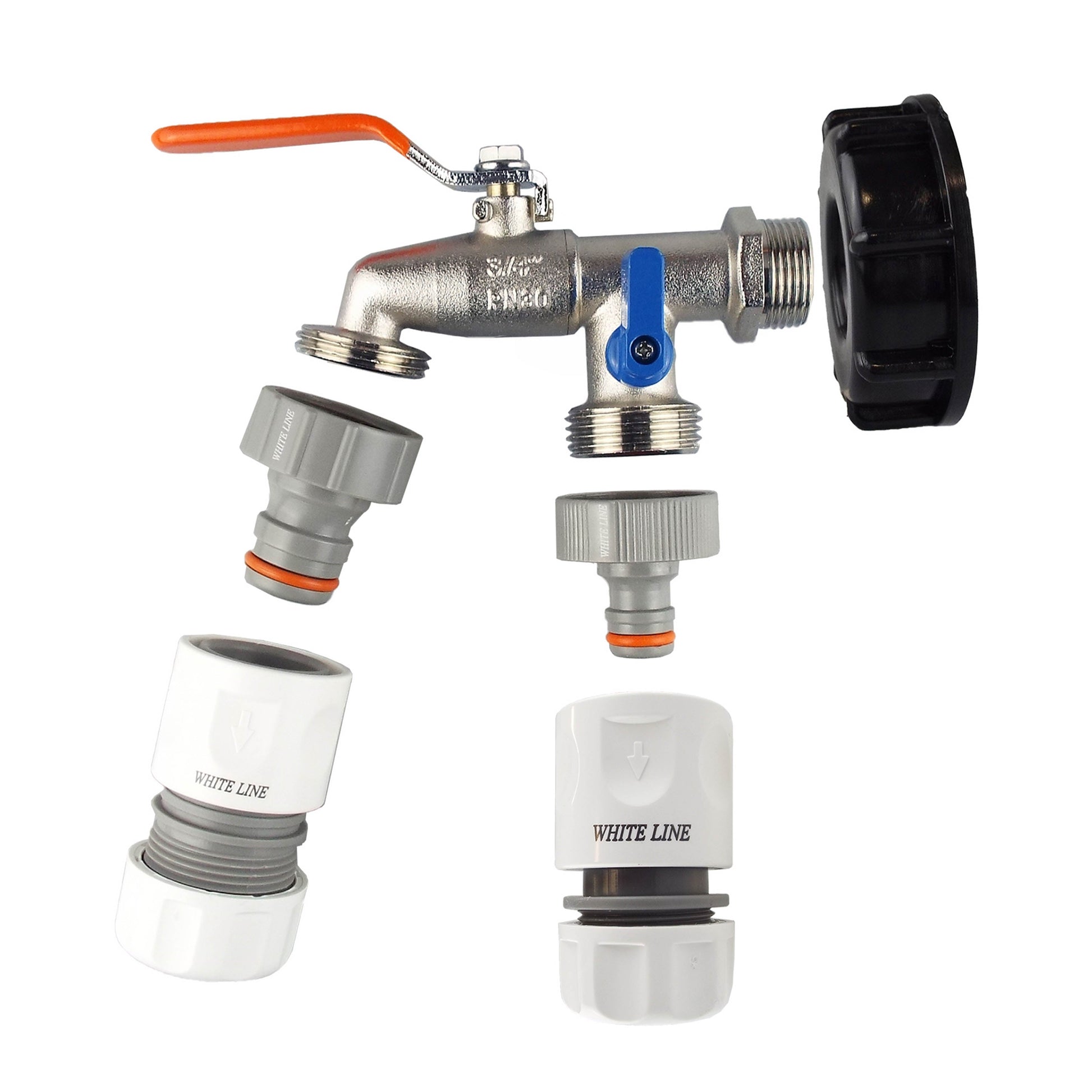 IBC 2” S60X6 Cap with Double Lever Tap, 1 x Max Flo Outlet and 1 x Standard Outlet - Best4Trade-Retail