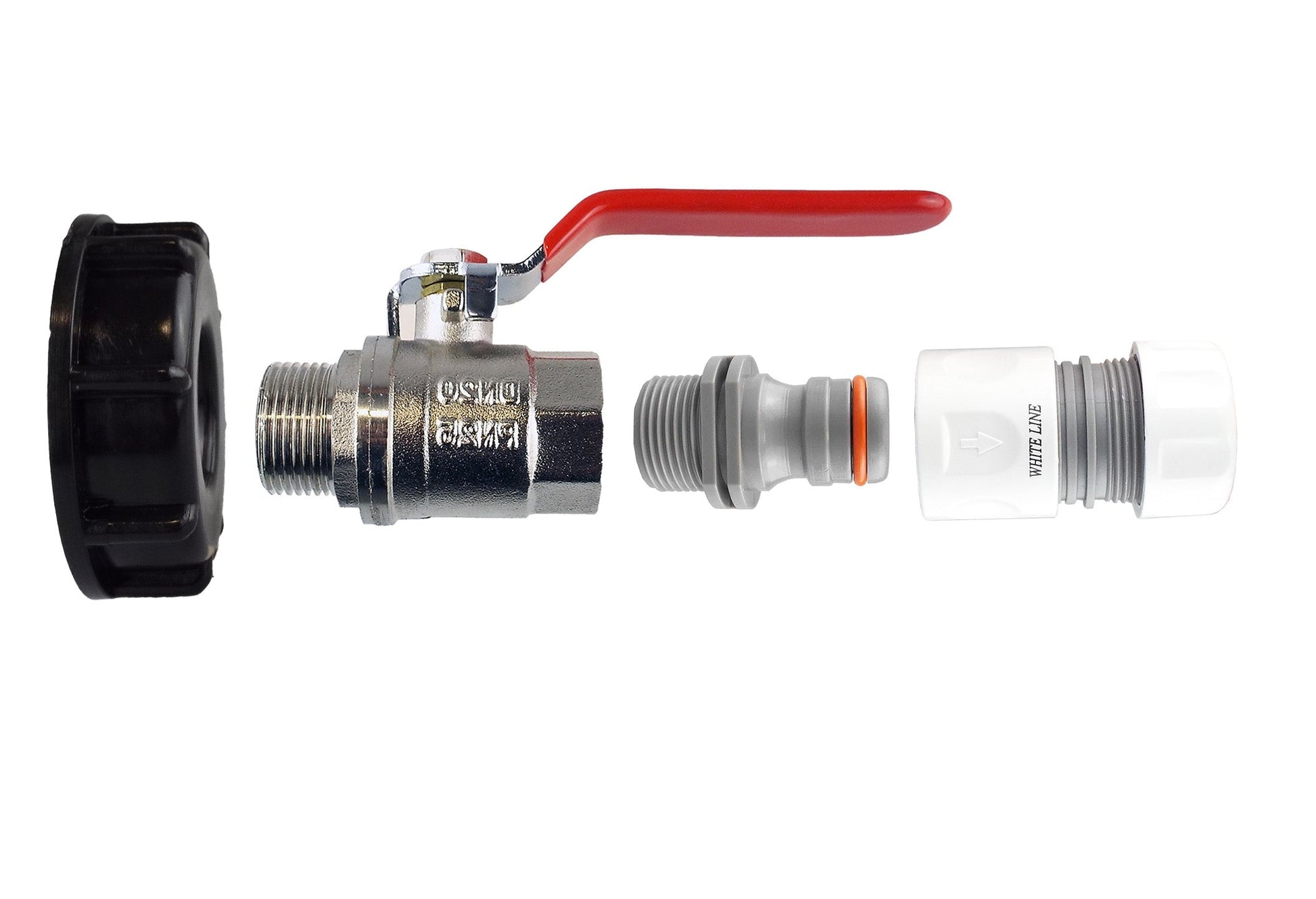IBC 2” S60X6 Cap with ¾” BSP Lever Valve and Max Flo Hose Connectors Set - Best4Trade-Retail