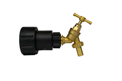 IBC 2” S60X6 - 1/2" BSPF Extender Adaptor with Brass Bib Tap ½” Barb - Best4Trade-Retail