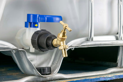IBC 2” S60X6 - 1/2" BSPF Extender Adaptor with Brass Bib Tap ½” Barb - Best4Trade-Retail