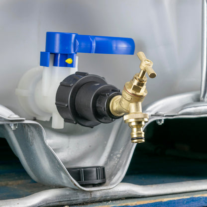 IBC 2” S60X6 - 1/2" BSPF Extender Adaptor with ½” BSP Brass Quick Connect Bib Tap - Best4Trade-Retail