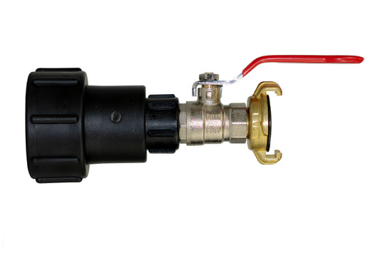 IBC 2” S60X6 - 1/2" BSPF Extender Adaptor with Lever Valve and Geka Type Fitting - Best4Trade-Retail