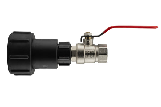 IBC 2” S60X6 – 3/4" BSPF Extender Adaptor with ¾” BSPM-F Lever Valve - Best4Trade-Retail