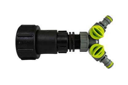 IBC 2” S60X6 – 3/4" BSPF Extender Adaptor with ¾” BSP Threaded Fitting and Two-Way Splitter - Best4Trade-Retail