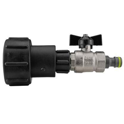 IBC 2” S60X6 – 3/4" BSPF Extender Adaptor with Butterfly Valve and Male Quick Connector - Best4Trade-Retail