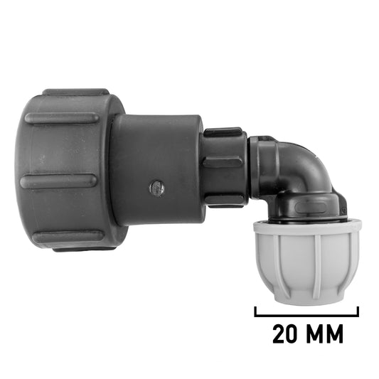 IBC 2” S60X6 – 3/4" BSPF Extender Adaptor with MDPE Elbow 20mm - Best4Trade-Retail