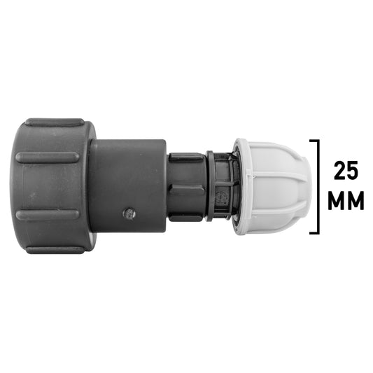IBC 2” S60X6 – 1" BSPF Extender Adaptor with MDPE Straight 25mm - Best4Trade-Retail