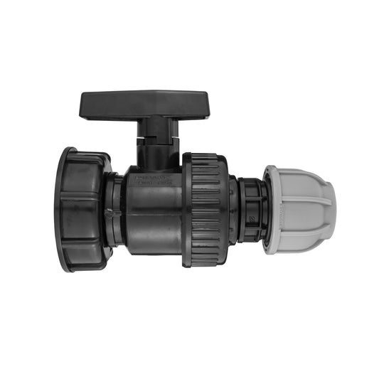 IBC 2” S60X6 Cap with Large Plastic Valve and MDPE Straight 20mm - Best4Trade-Retail
