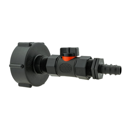 IBC 2” S60X6 Cap with In-Line BSPF Valve and 16mm Barbed Straight - Best4Trade-Retail