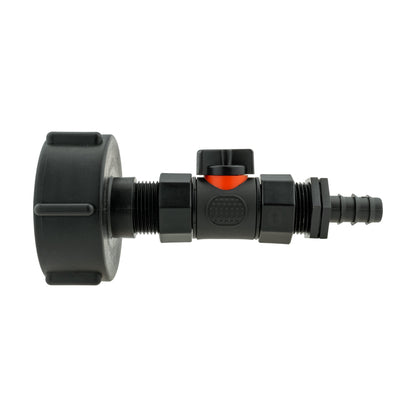 IBC 2” S60X6 Cap with In-Line BSPF Valve and 16mm Barbed Straight - Best4Trade-Retail