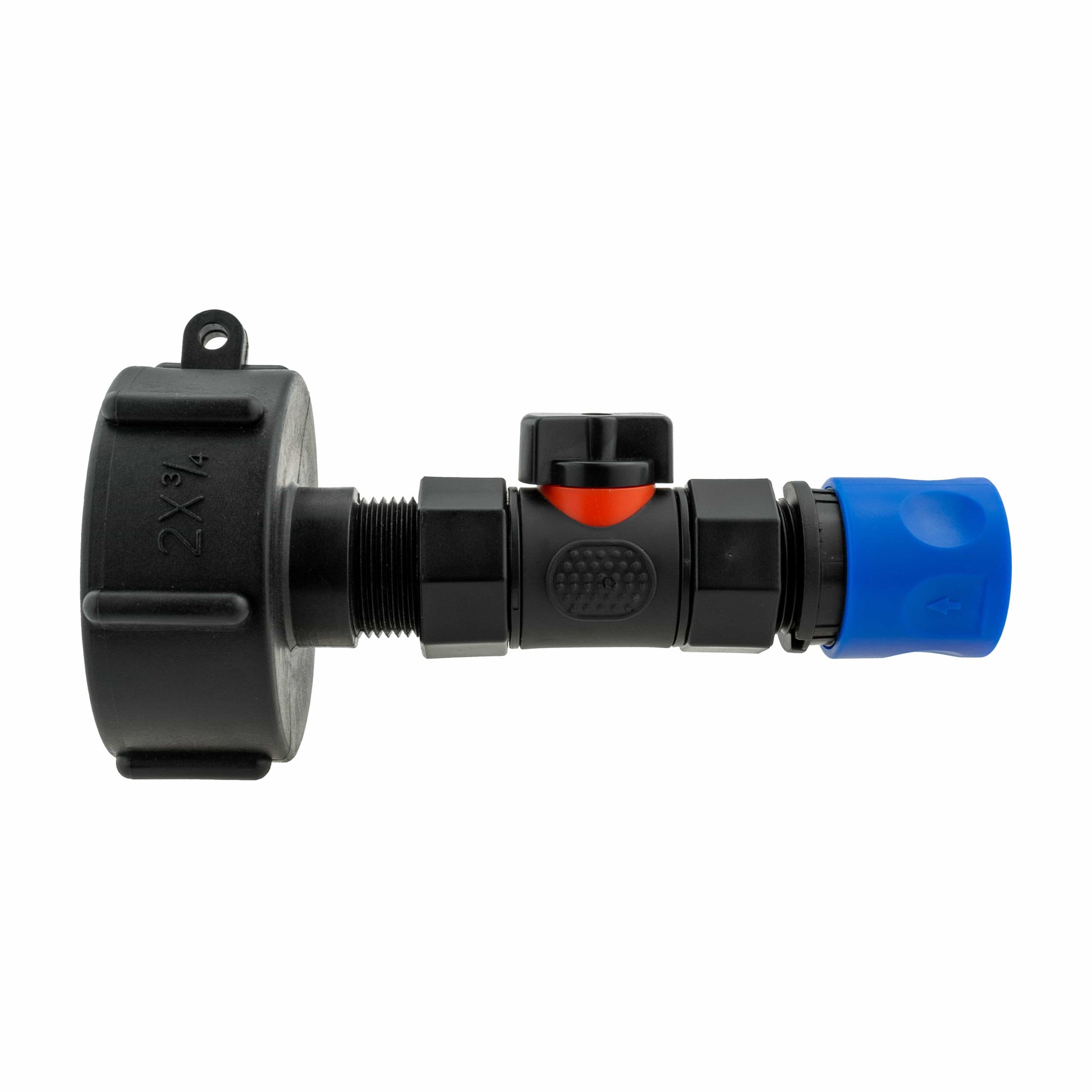 IBC 2” S60X6 Cap with In-Line BSPF Valve and ¾” BSPM Female Hose Connector Blue - Best4Trade-Retail